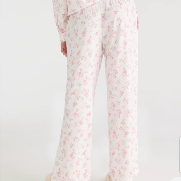 NWOT Aeropostale Pink Floral bow woven pajama pants size Large - Picture 4 of 8